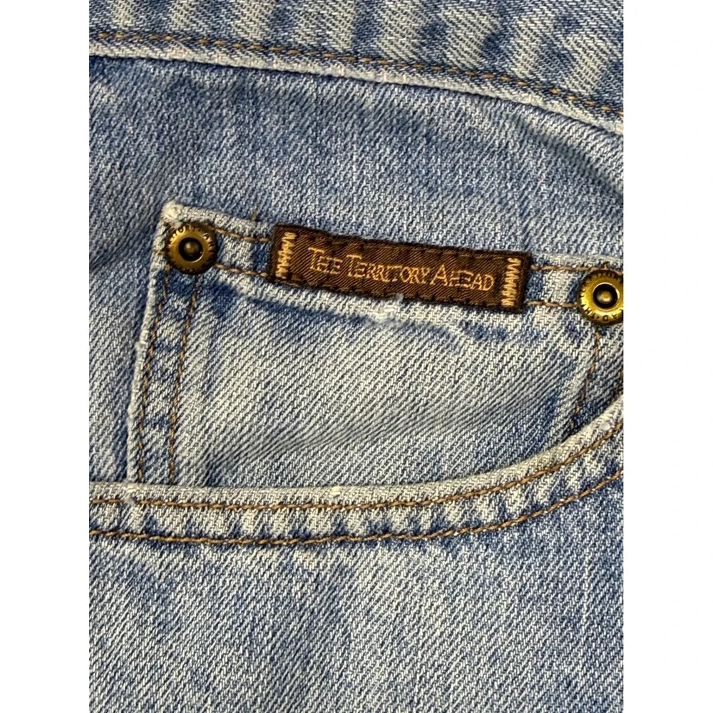 Territory Ahead Jeans Mens 35x30 Light Wash Straight Leg Denim Blue 100% Cotton